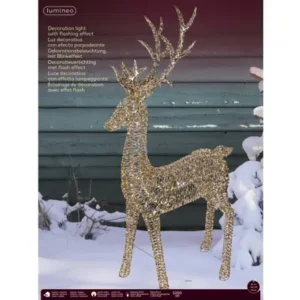 Renna con Luci a LED bianco caldo H.270 cm - Kaemingk - immagine 3