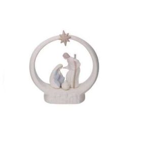 Sacra Famiglia in Ceramica bianca 18x19 cm - Vacchetti