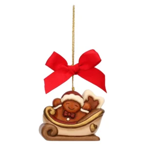 Addobbo natalizio slitta componibile in ceramica, grande - Thun