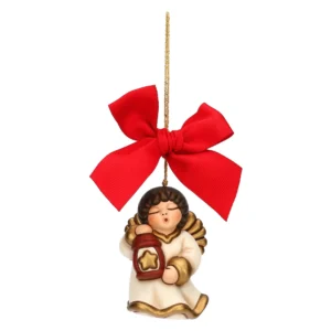 Addobbo natalizio angelo con lanterna in ceramica, grande - Thun