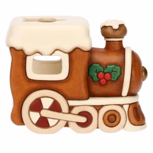 Porta tea-light locomotiva in ceramica - Thun