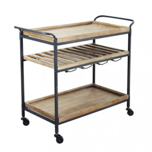 Carrello Camron in Legno e Ferro 87x42xh.77 cm - Cosma