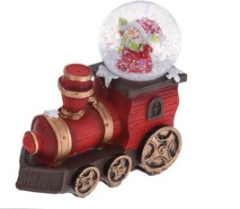 Sfera di Neve Locomotiva rossa 10x4 cm - Koopman