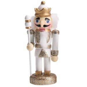 Addobbo Schiaccianoci bianco-oro H.9 cm in 4 versioni - Koopman - immagine 3